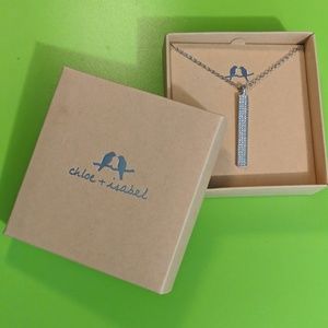 Long pendant necklace silver